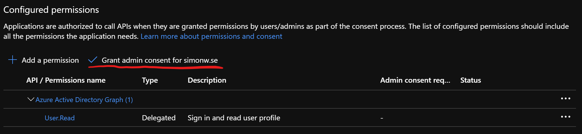 User consent request